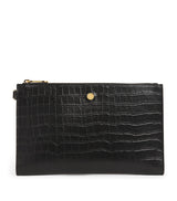 Harrods Harrods Medium Croc-Embossed Leather Pouch- Buy online at McGrocer