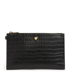 Harrods medium croc-embossed leather pouch (British brand)