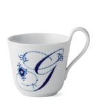 Royal Copenhagen porcelain fluted alphabet mug, imported from the UK