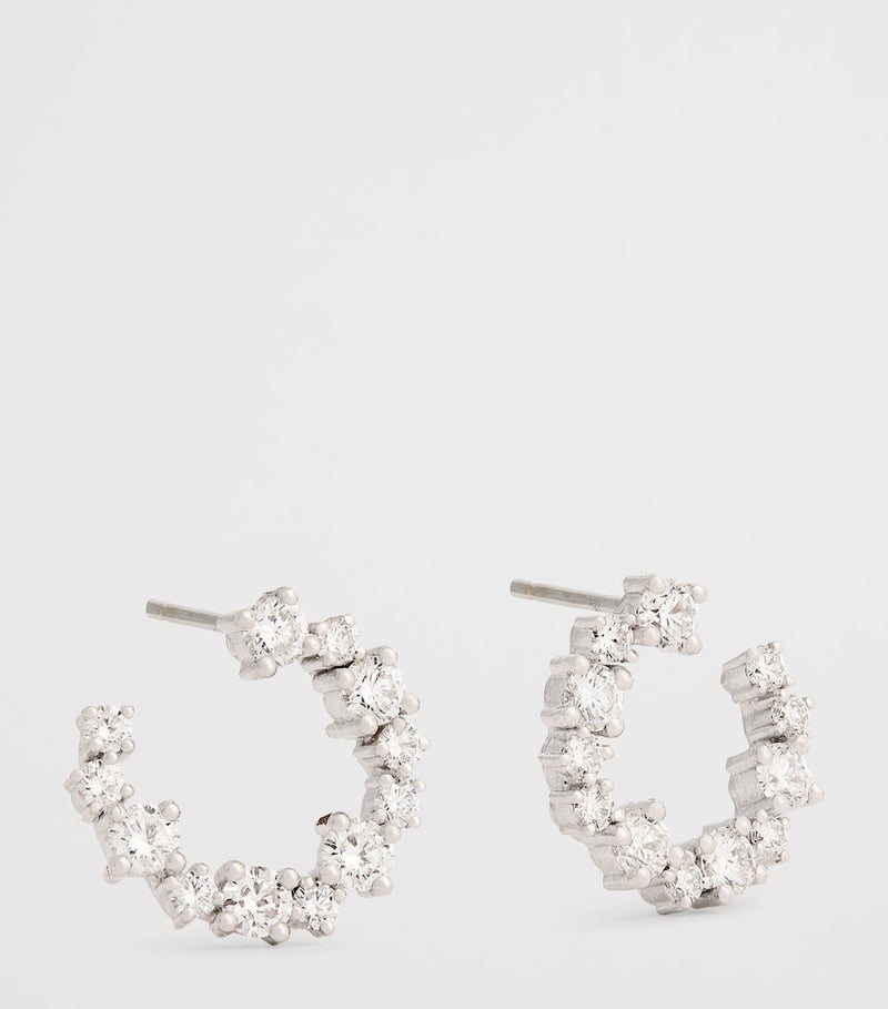 Suzanne Kalan mini spiral diamond hoop earrings, UK version
