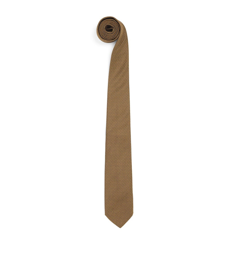Canali silk-wool jacquard tie 8cm (British brand)