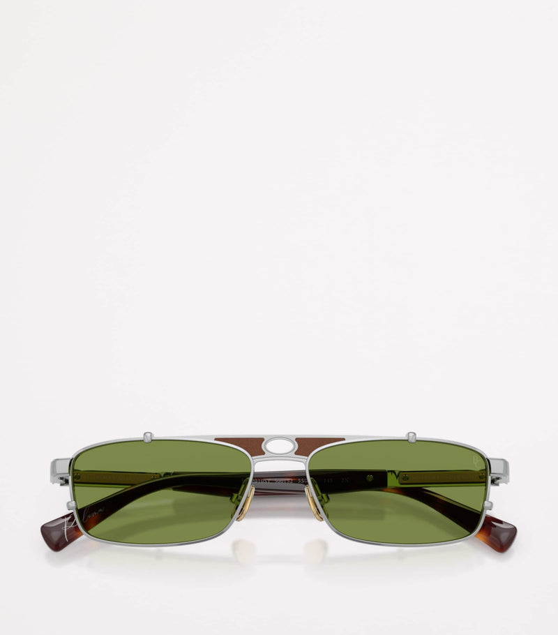 Brunello Cucinelli Paloma rectangular titanium sunglasses, UK version