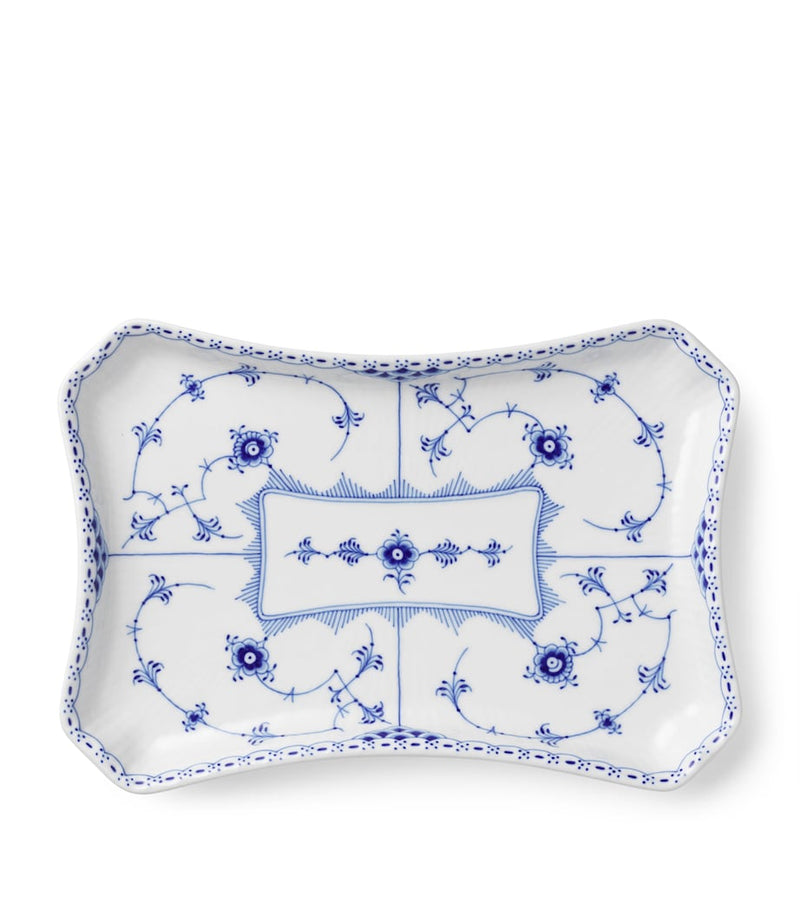 Royal Copenhagen Half Lace Rectangular porcelain dish 24.5cm, imported from the UK