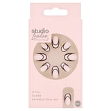 Superdrug Studio London Black Tip French Nails Oval Kit 24pcs- Buy online at McGrocer