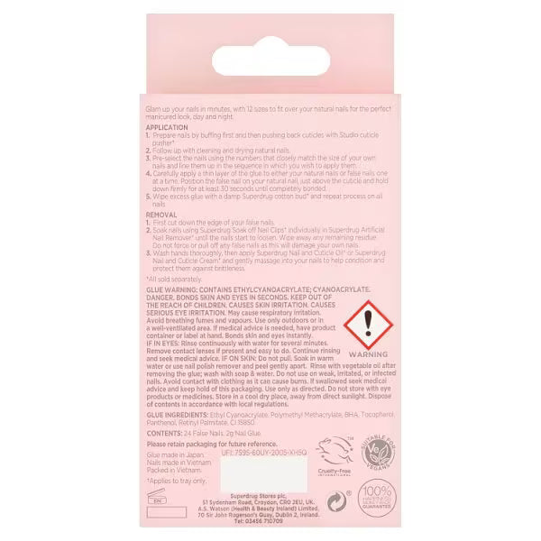 Studio London black tip french nails 24pcs (British brand)