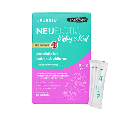 Holland & Barrett Neubria Neubiotic Baby & Kid Probiotic Supplement 30 Sachets- Buy online at McGrocer