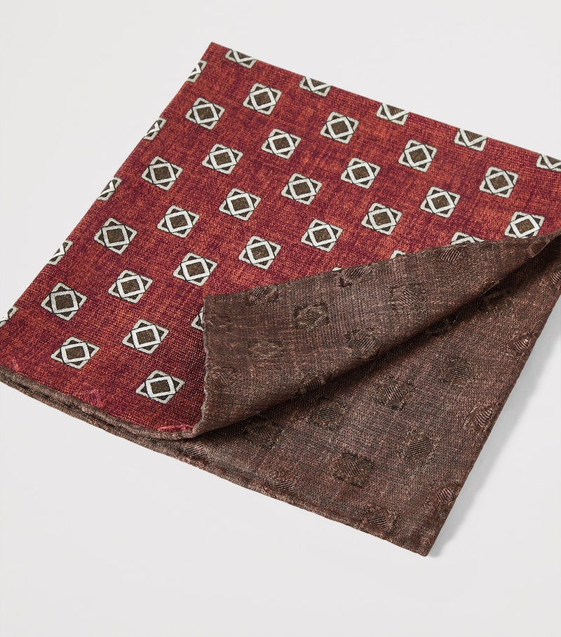 Brunello Cucinelli silk geometric scarf 35cm (British brand)