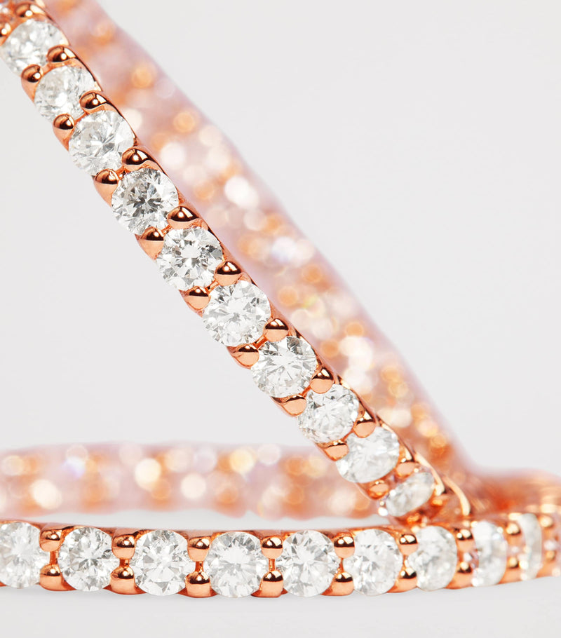 Harrods rose gold hoop earrings 2.00ctw (British brand)
