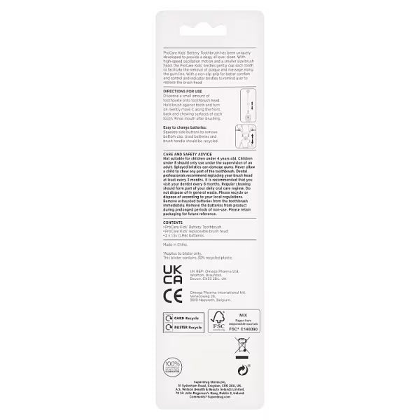 Superdrug ProCare Kids Battery Toothbrush (British brand)