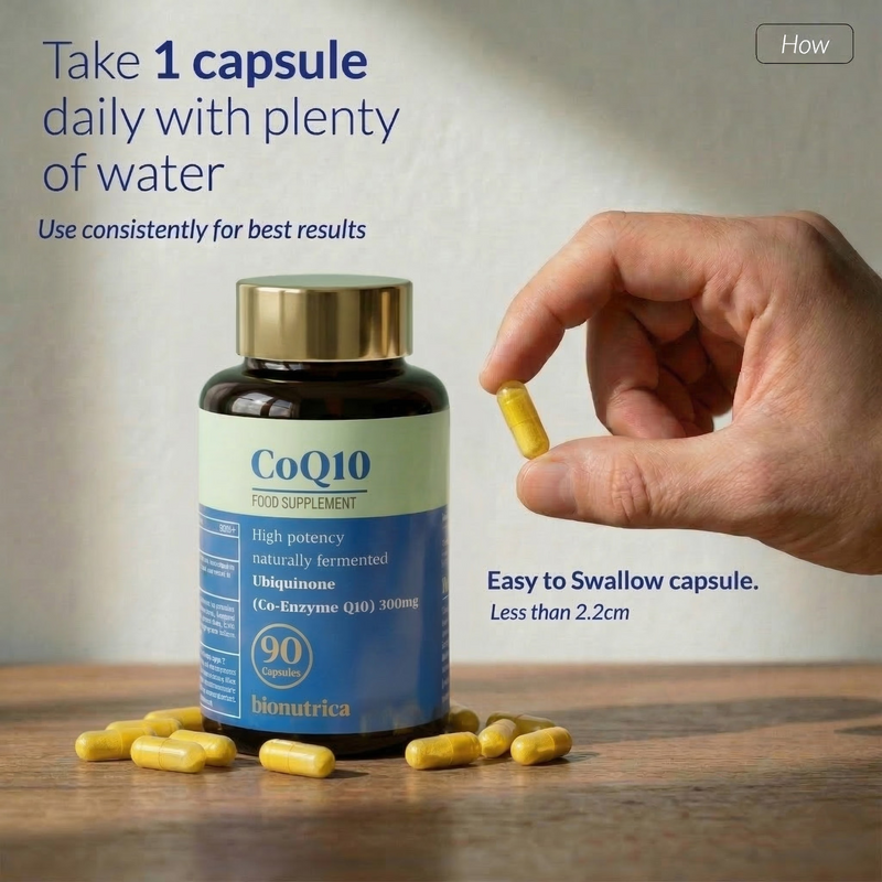 Bionutrica CoQ10 300mg supplement 90 capsules, UK version