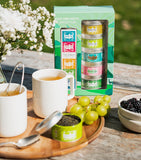 Kusmi organic green tea gift set with five blends and infuser 100g, UK version