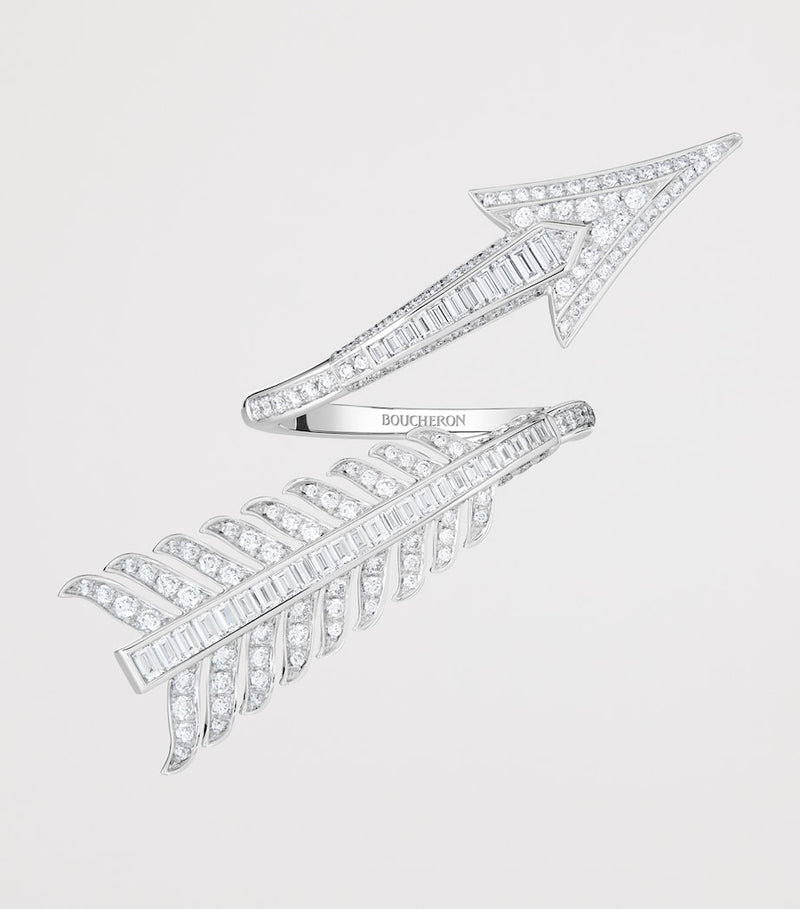 Boucheron white gold diamond Flèche ring (British brand)