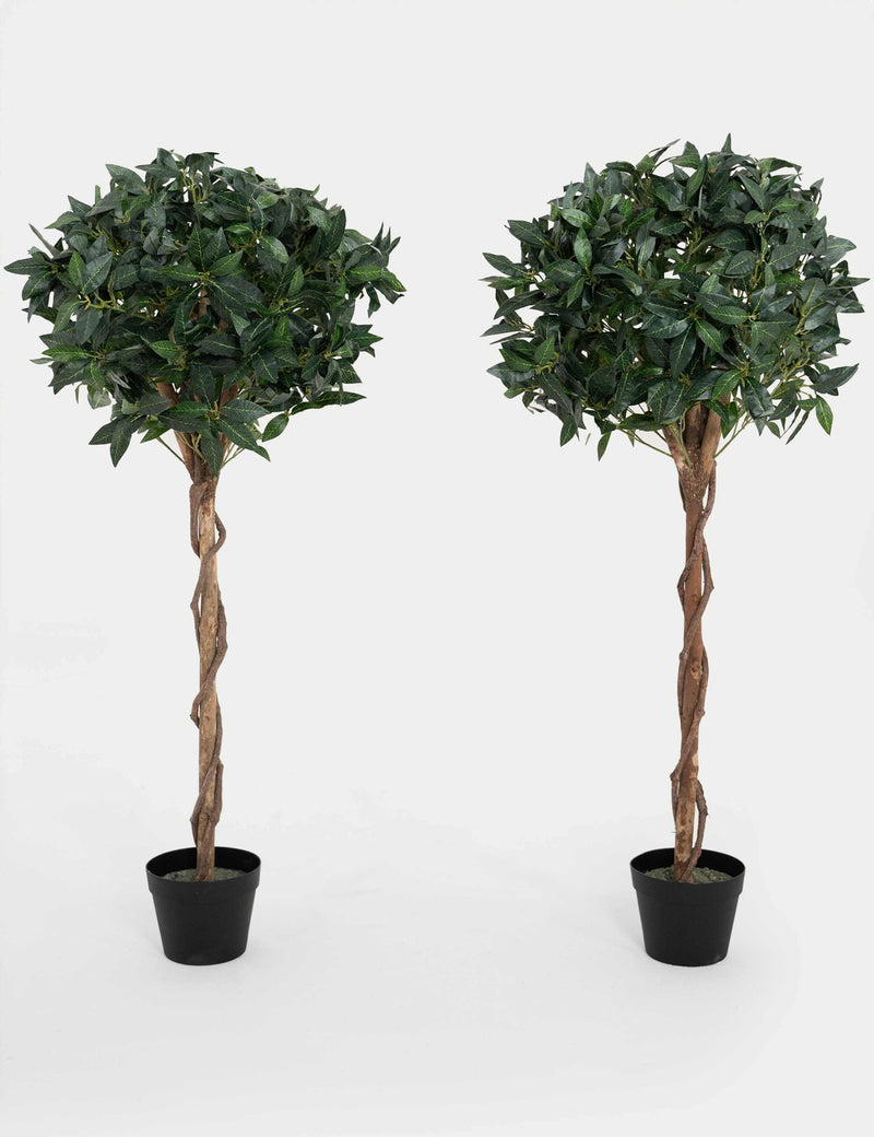 4ft Set of 2 Artificial Bay Trees in Pots
