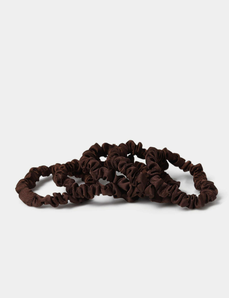 Set of 5 brown scrunchies, imported from the UK