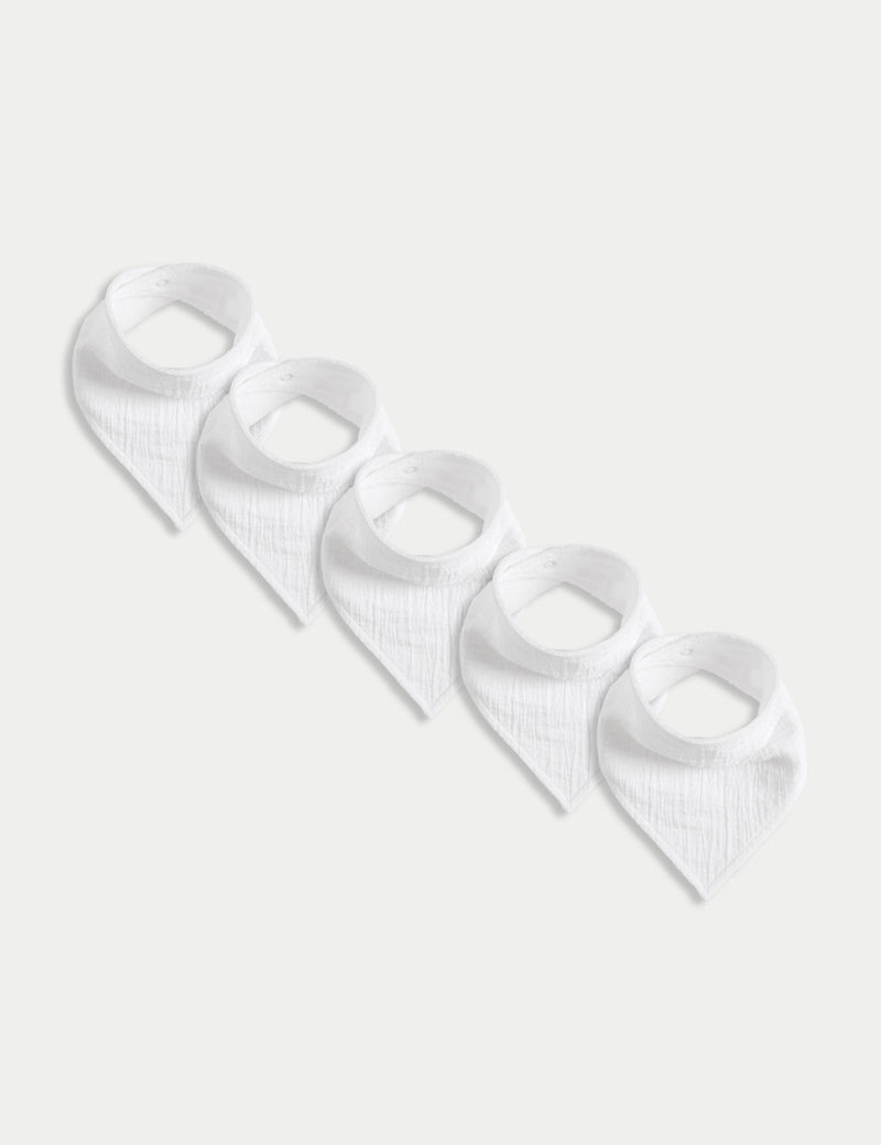 Cotton rich baby dribble bibs 5 pack (British brand)