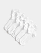 M&S Cotton Rich Knee High Bow Socks 5 Pack (6 Small-7 Large)- Buy online at McGrocer