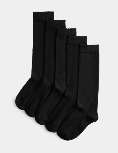 M&S Cotton Rich Knee High Socks 5 Pack (6 Small-7 Large)- Buy online at McGrocer