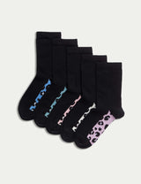 M&S Cotton Rich Leopard Ankle Socks 5 Pack (6 Small - 7 Large)- Buy online at McGrocer