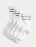 cotton rich rib stripe sports socks 5 pack, imported from the UK