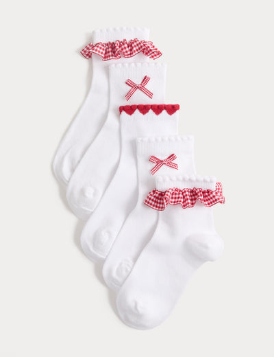 M&S Cotton Rich School Socks 5 Pack (6 Small - 7 Large)- Buy online at McGrocer