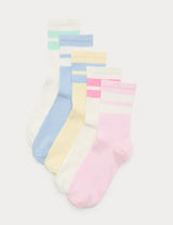 M&S M&S 5 Pack Cotton Rich Striped Crew Socks- Buy online at McGrocer