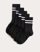 M&S Cotton Rich Striped Sports Socks 5 Pack (6 Small-7 Large)- Buy online at McGrocer