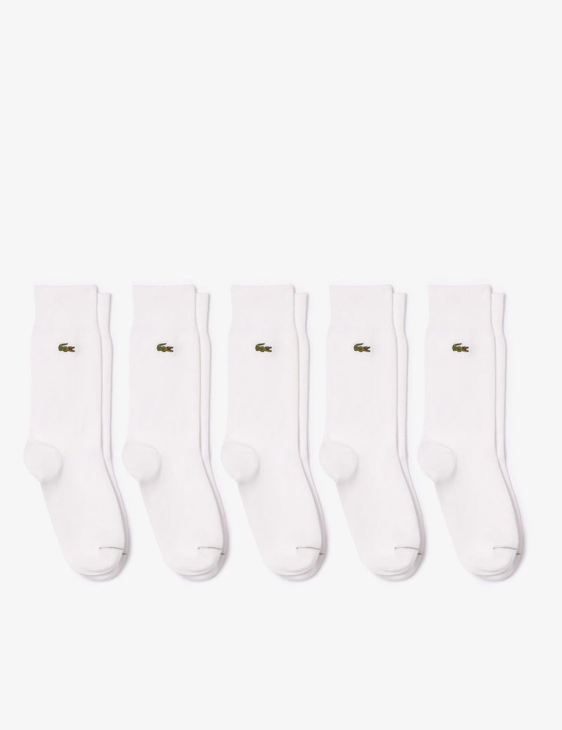 Lacoste cotton rich trainer socks 5 pack, UK version