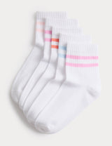M&S 5 Pack Quarter-Length Ankle Stripe Socks (Size 6 Small-7 Large)- Buy online at McGrocer