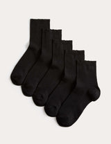 M&S M&S Collection 5 Pack Supersoft Ribbed Quarter Socks- Buy online at McGrocer