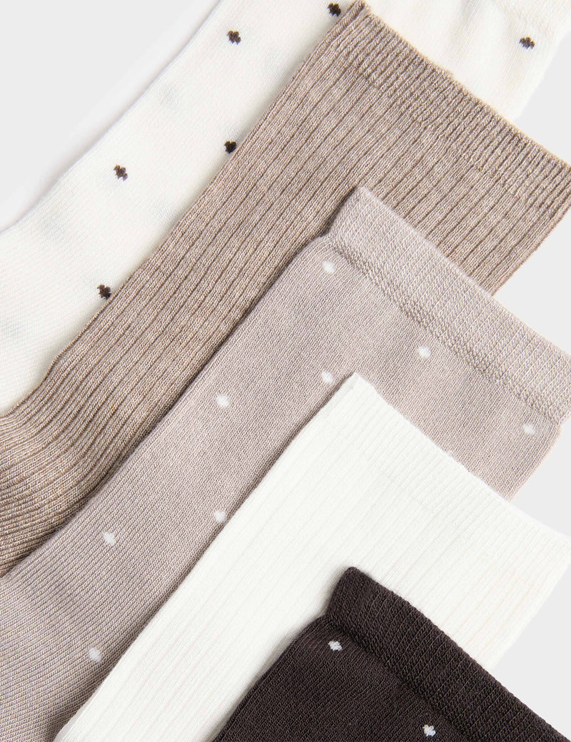 M&S supersoft spot ankle-high crew socks 5 pack, UK version