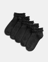 M&S Frill Trainer Liners Socks 5 Pack- Buy online at McGrocer