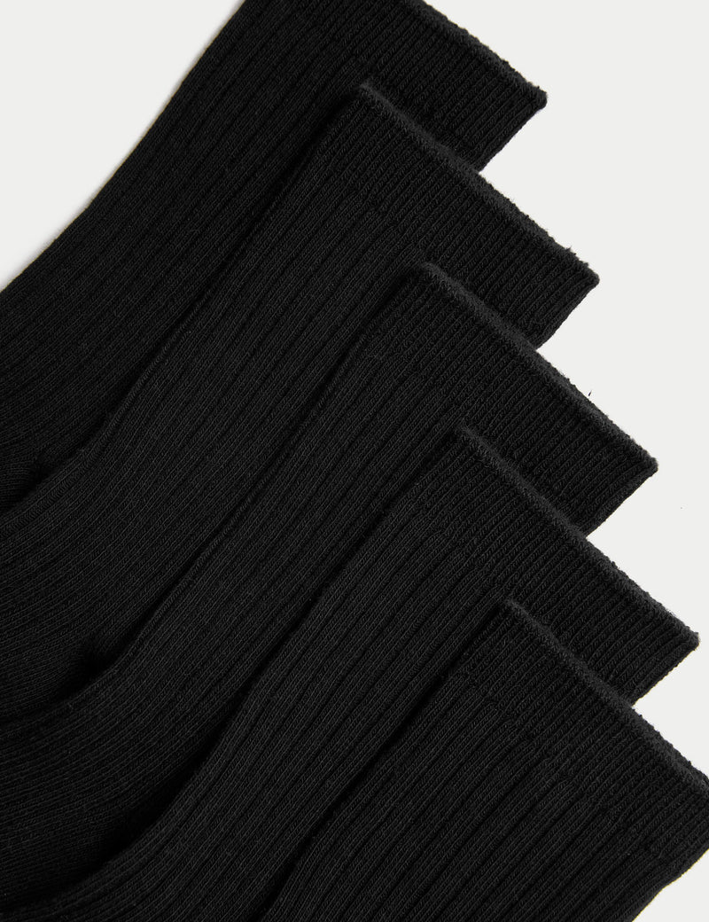 Ribbed school socks 5 pack ankle length Freshfeet technology, UK version