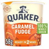 Quaker Caramel Fudge Porridge Pot 58g, imported from the UK