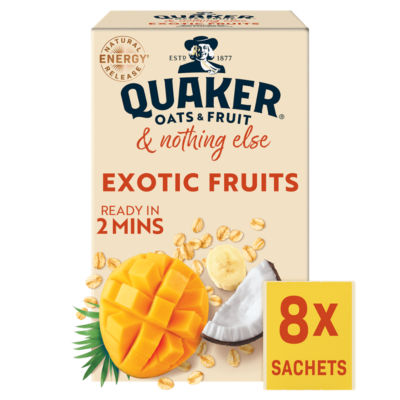 Quaker porridge sachets Exotic Fruits 264g, imported from the UK