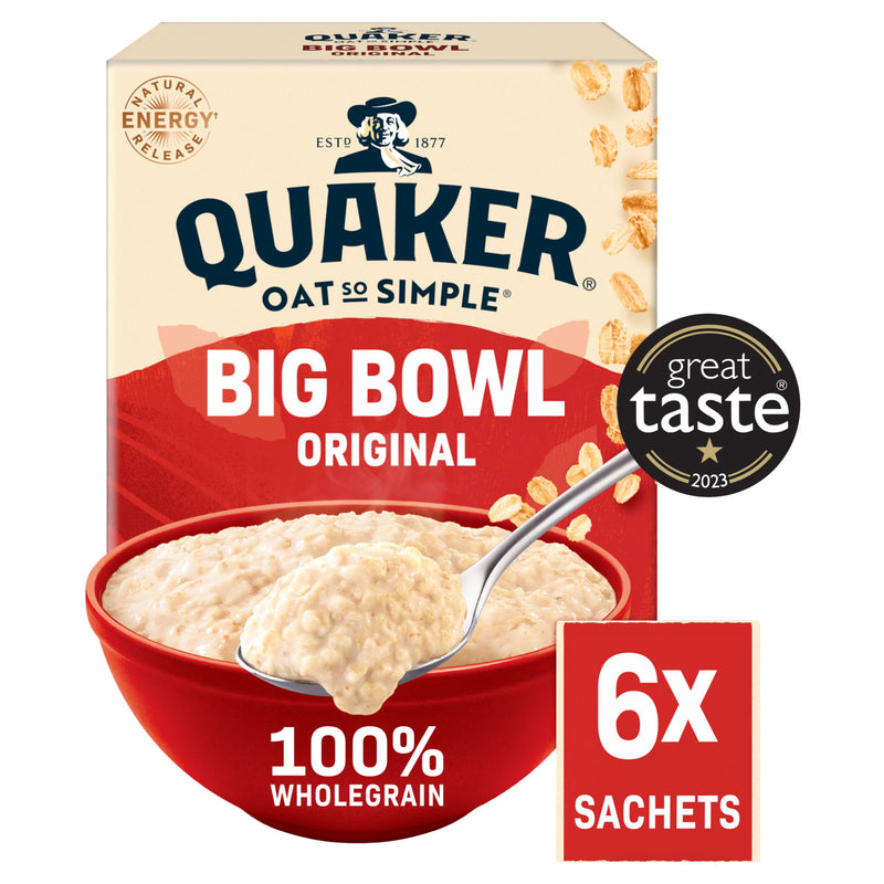 Quaker Original porridge sachets 6x38.5g, imported from the UK