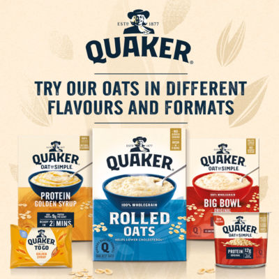 Quaker Original porridge sachets 6x38.5g, imported from the UK