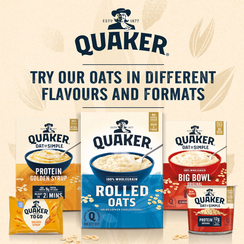 Quaker Original porridge sachets 6x38.5g, imported from the UK