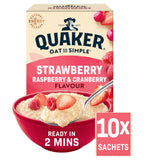 ASDA Quaker Oat So Simple Strawberry, Raspberry & Cranberry Instant Porridge Sachets 10x33.9g- Buy online at McGrocer