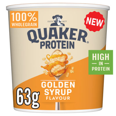 ASDA Quaker High Protein Golden Syrup Porridge Pot 63g- Buy online at McGrocer