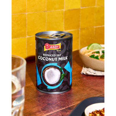 Amoy reduced fat coconut milk 400ml, imported from the UK