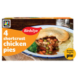 Birds Eye four shortcrust chicken pies 620g pack - British product