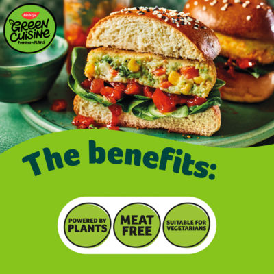 Birds Eye Green Cuisine vegetarian quarter pounder burgers 454g - British product