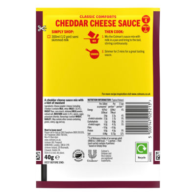 Colman's cheddar cheese sauce mix 40 g - British product