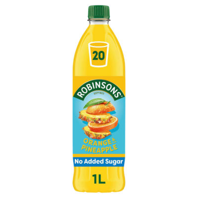 Jus d'orange et d'ananas Robinsons sans sucre ajouté 1L (marque britannique)