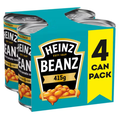 Heinz Baked Beans in Tomato Sauce 4 x 415g cans, UK version