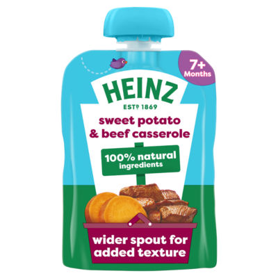Heinz sweet potato and beef casserole baby food 130g, UK version
