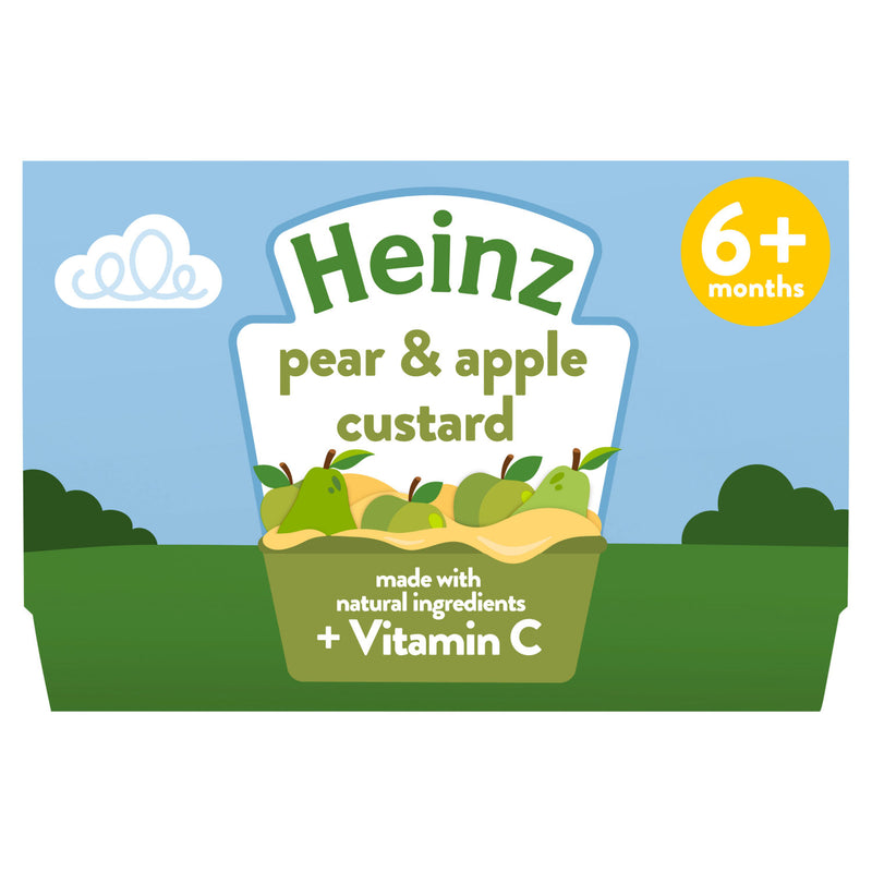 Heinz pear and apple custard for babies 6+ months 400g, UK version
