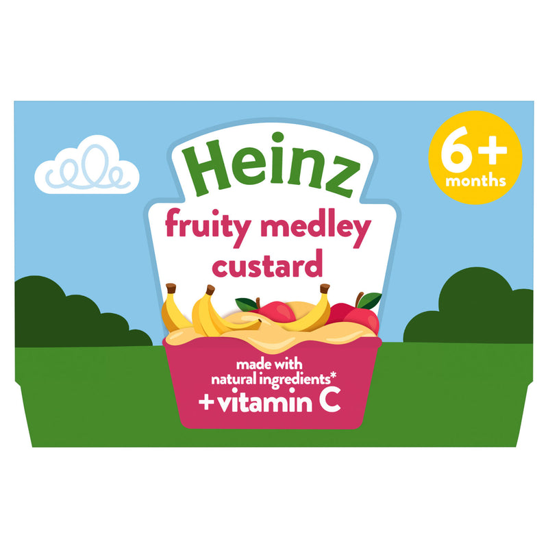 Heinz by Nature Fruity Medley Custard 6+ months 4 x 100g, UK version