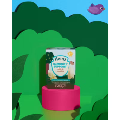 Heinz Baby Milk Pot Vanilla Immunity Support 2x100g, UK version