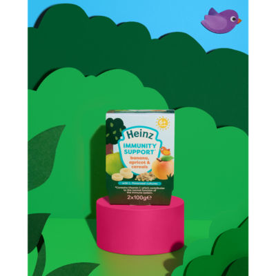 Heinz Banana Apricot Cereal Baby Food 2x100g Pots, UK version